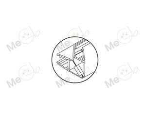 ПВХ-профиль магнитный стекло-стекло HDL-210W/10/2200 (прозрачный) - изображение 1 | Megla