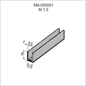 Профиль U-образный для душевых 12.5х18мм 3000мм SM-05050501 - изображение 6 | Steklomet.store